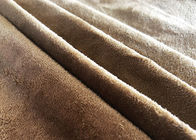 130GSM 100 por cento de tela escovada poliéster da camurça para a forma da cor de Brown da roupa