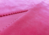 a tela elástica de veludo de Microfiber do poliéster de 260GSM 92% para brinquedos dirige o rosa do néon de matéria têxtil