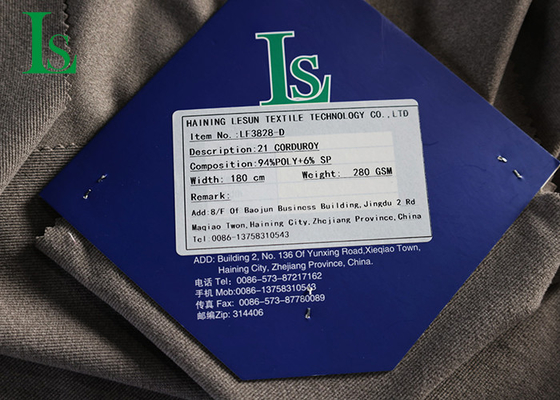 220GSM-280 GSM Tecido de poliéster corduroy para médio